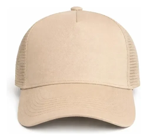 Gorra de gabardina lisa beige