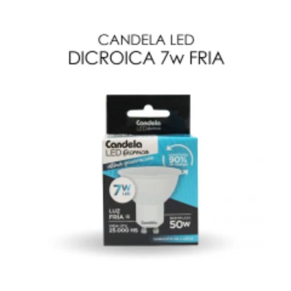 LAMPARA DICROICA LEDS 7W GU10 LUZ DIA NO / DIMERIZABLE CANDELA